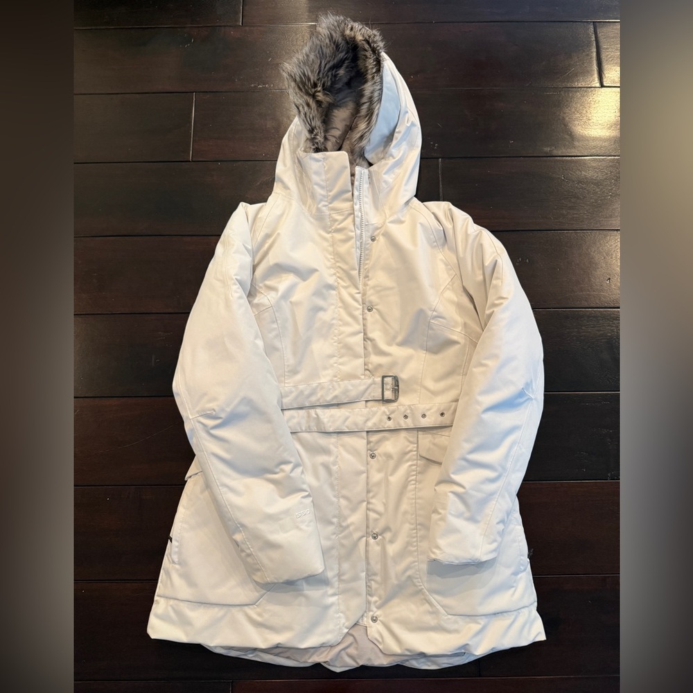 North Face Women's Caysen Parka Creamy White Ski Jacket with Hood - like new